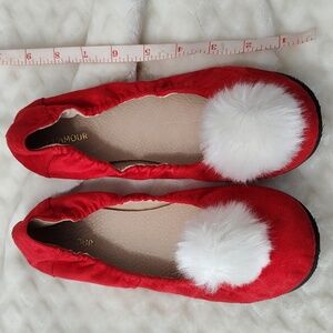 Lamour Madeline Pom Pom Leather Flat